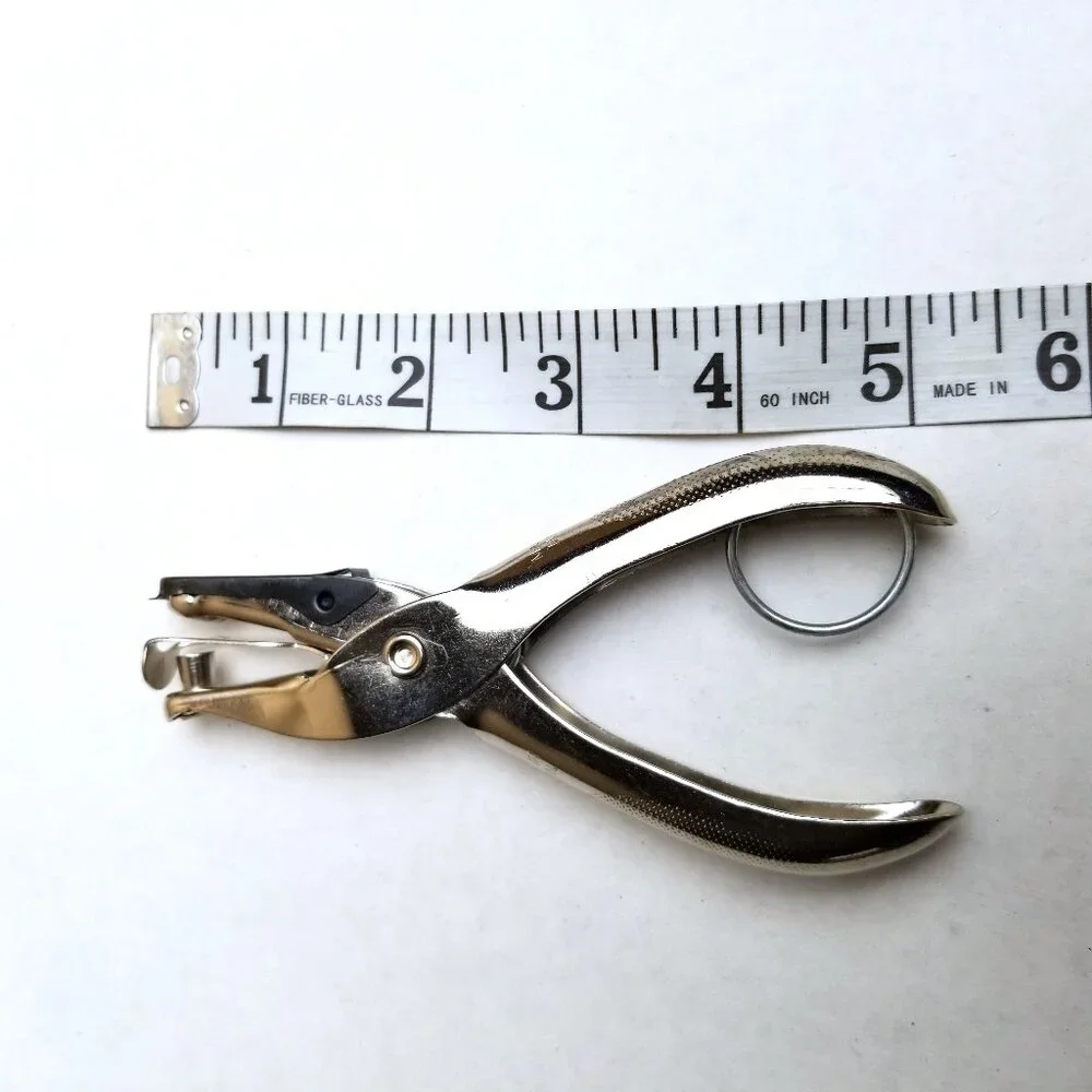 Professional Leather Hole Punch Pliers Tool Single Hole Silver Metal Crafting Je